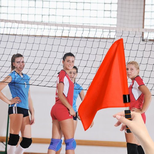 SAWHOX Volleyball Flags Line Judge Set, 4PCS Volleyball Referee Flags Lightweight Referee Equipment for Volleyball, Track and Field