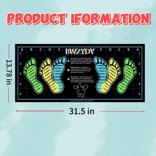 BWZYdy premium squat mat with foot position - non-slip exercise pad for improved muscle activation, versatility and safety, prevents sports injuries, ideal for young people (blue)