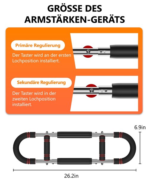 Twister Arm Trainer, Adjustable Resistance Spring Workout Bar for Chest, Arms, Shoulders and Forearms Muscle Training, Portable Home Fitness Equipment, Upper Body Strength Trainer
