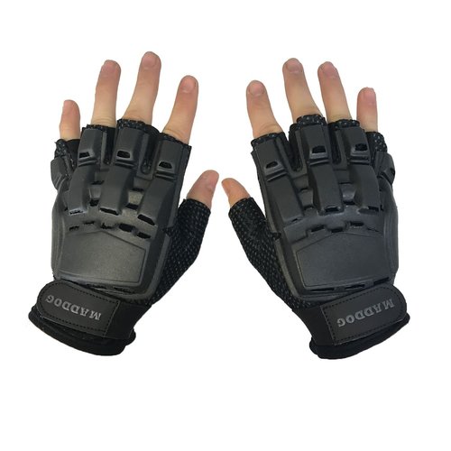 Maddog Tactical Half-Finger Paintball Airsoft Gloves - Stealth Black - Large/X-Large