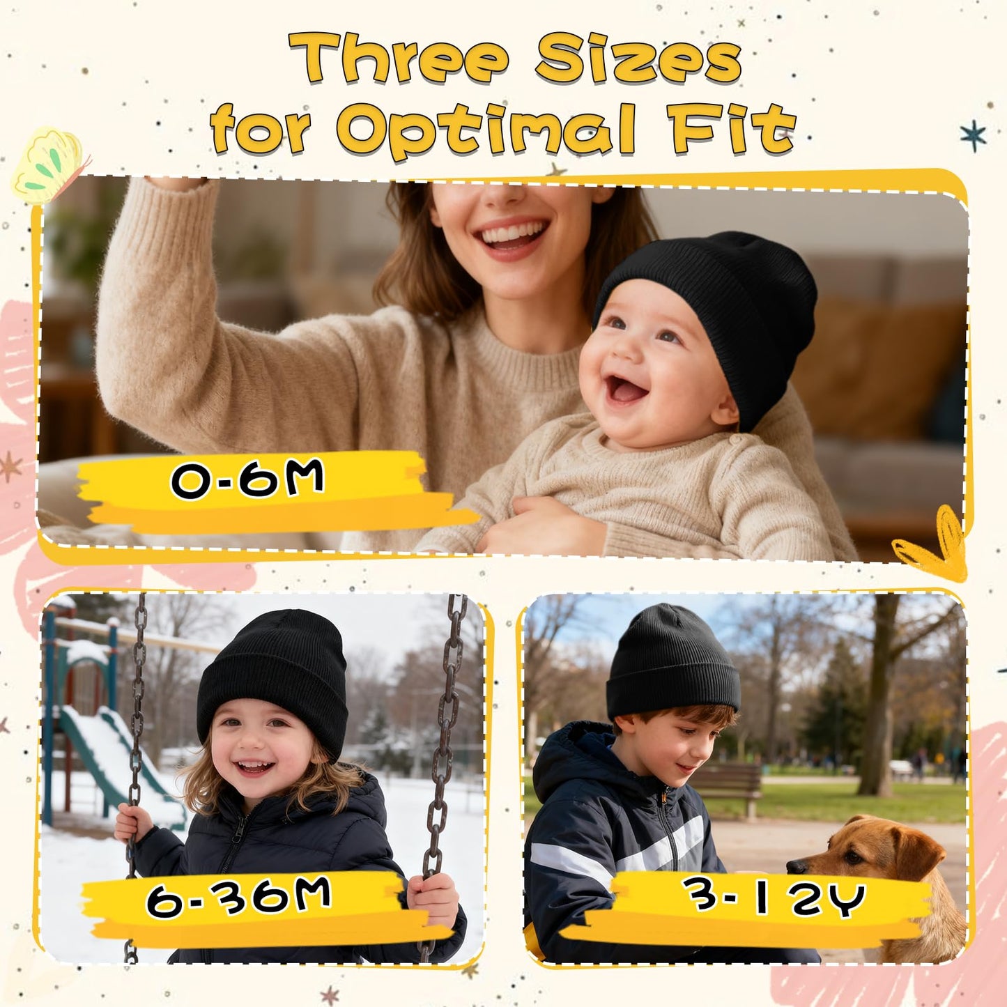 ZOORON Toddler Beanie Baby Kids Beanies Warm Winter Hat Knit Skull Cap for Boys & Girls Soft Children Infant Hat