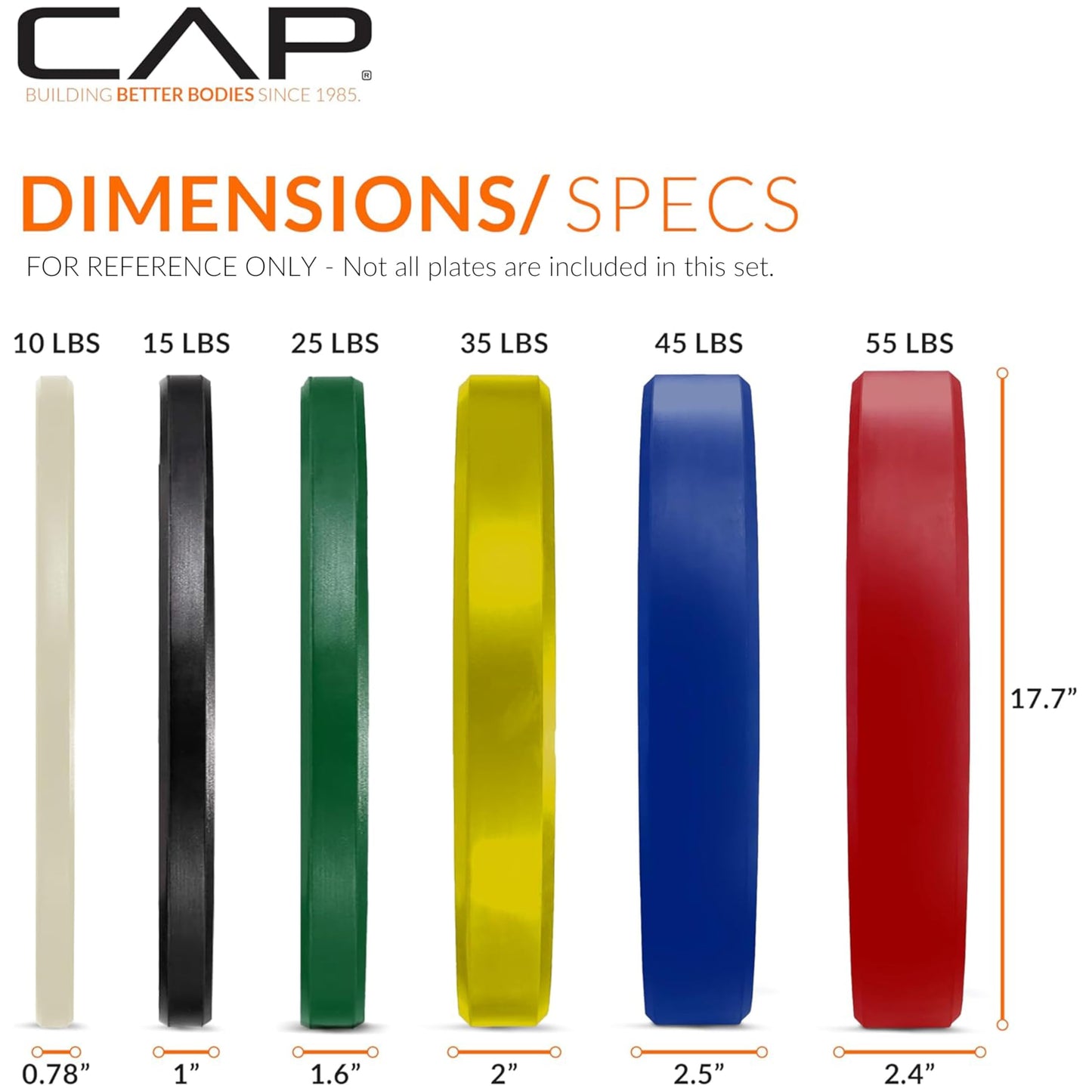 CAP 370 lb Competition Olympic Bumper Plate Set with Storage Rack, Color-Coded 2-Inch Olympic Plates, Low Bounce Virgin Rubber Weight Plates with Steel Hub, 6 Weight Posts & 4 Barbell Holders for Weightlifting, Strength Training & Home Gym Workouts