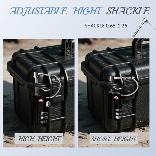 Zyauine Upgrade 2 Pack TSA Approved Gun Case Lock, TSA Locks for Gun Case, Durable Cut Resistant Cable Locks for Pistol Case TSA Approved Firearm Travel Case, Luggage Locker Revolver Rifles Camera