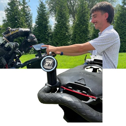Luna's MagSafe Compatible BagBoy Golf Cart Phone Mount, 45 lb Rated Magnet, Ball Joint Adjustable Head, Compatible with iPhone 12 and Later