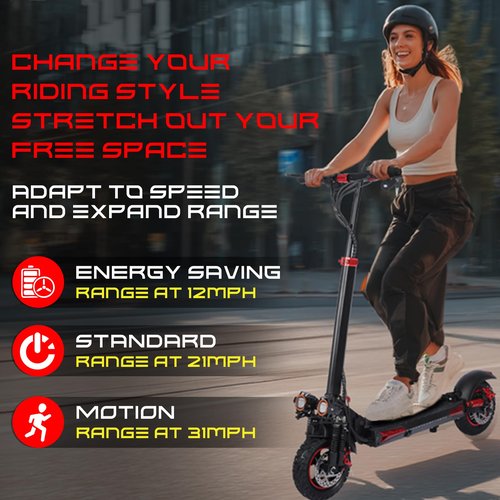 Electric Scooter for Adults - 37 Mile Range, 34MPH Top Speed, 1200W Motor,11" Off-Road Tires, 48V18AH, Foldable E-Scooter with Seat & LED Lights (J11max)