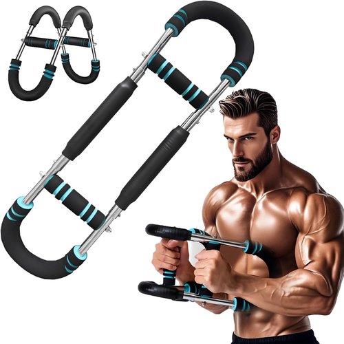 Blue Twister Arm Trainer,60-120lb Adjustable Chest Workout Equipment, Twister Arm Trainer,Portable Power Twister Bar,Detachable Design Fitness Anywhere,Suitable for Camping, Home, Office, Gym
