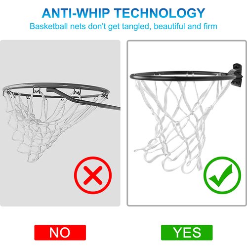 LAO XUE 2 Pack Mini Basketball Net Replacement,8 Loops Indoor Outdoor Nets,Suitable for Doors and Walls (White)