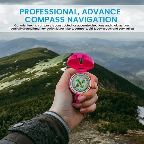 TurnOnSport Lensatic Compass - Orienteering & Camping Navigation | Professional Field Compass for Map Reading - Perfect for Boy Scouts & Kids