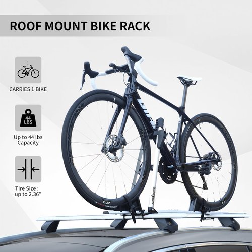 Terriplaze Bike Roof Rack Mount Lightweight Aluminum Bicycle Carrier with Secure Locking Foldable Upright Rooftop Bike Rack 1 Bike Carrier for Car SUV Silver