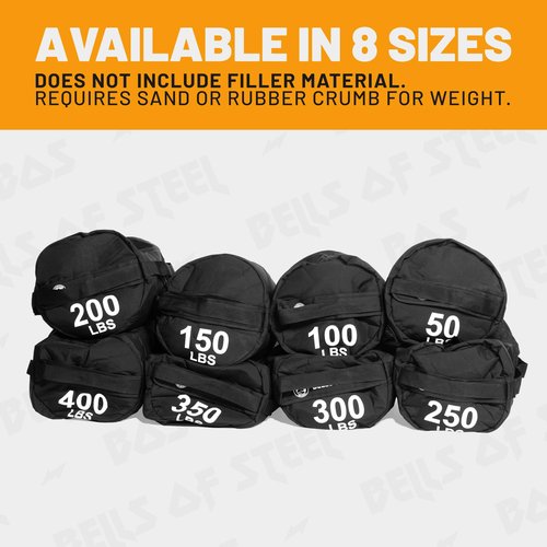 Sandbags for Working Out [Bells of Steel] Workout Sand Bag, Strongman, Commercial and Home Gym Sand Bags for Weight Training with Handles for Fitness - 100 lb