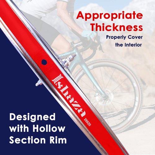 Ishaza Pack of 2 Bicycle Rim Strip 26" x 20mm ??Red Rim Tape High-Pressure, Puncture & Temperature Resistant Durable Elastic PVC Bike Wheel Liner for Mountain & Road Bicycle
