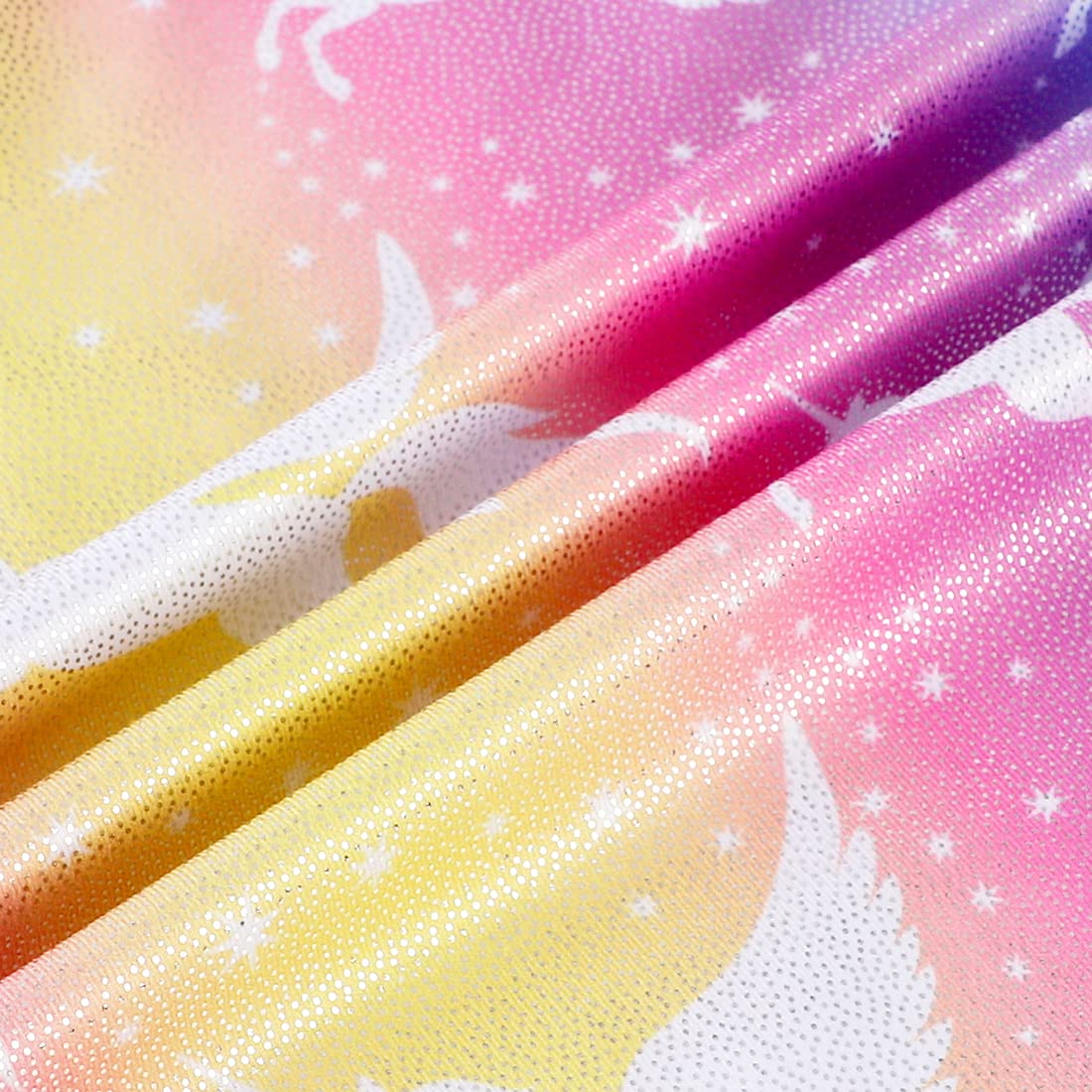 HOZIY Gymnastics Leotards for Girls 7-8 Year Old With Shorts Rainbow Stripe Unicorn Biketard Rose Hot Pink Blue Kids Child Tumbling Outfits Unitards Little Girl Athletic Layers