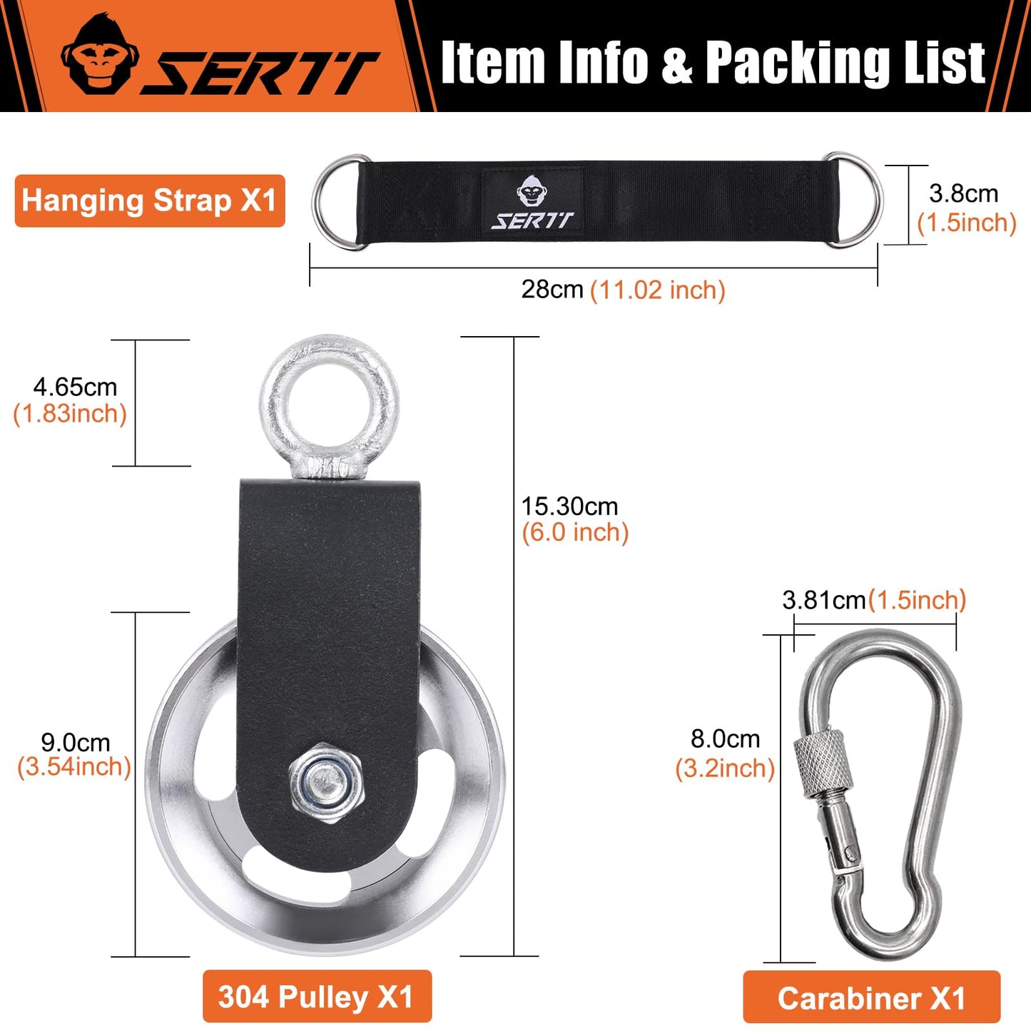SERTT [1 Pack] Cable Pulley Wheel for Home Gym Pulley System, Upgraded 90mm Aluminium Alloy Gym Pulley for Maximum 660LBS Load