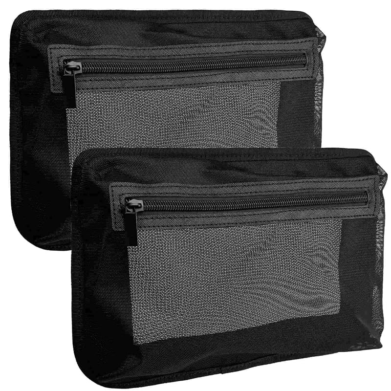 2PC Self-Adhesive Boat Organizer Mesh Bags with Zipper, 10 x 7 Inches - Chanvoo (Variation: 2PC)