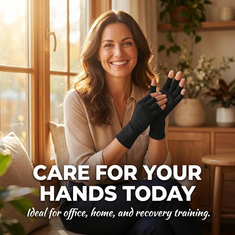 2 Pairs Fivxupr Arthritis Compression Gloves for Hands & Wrists – Medium
