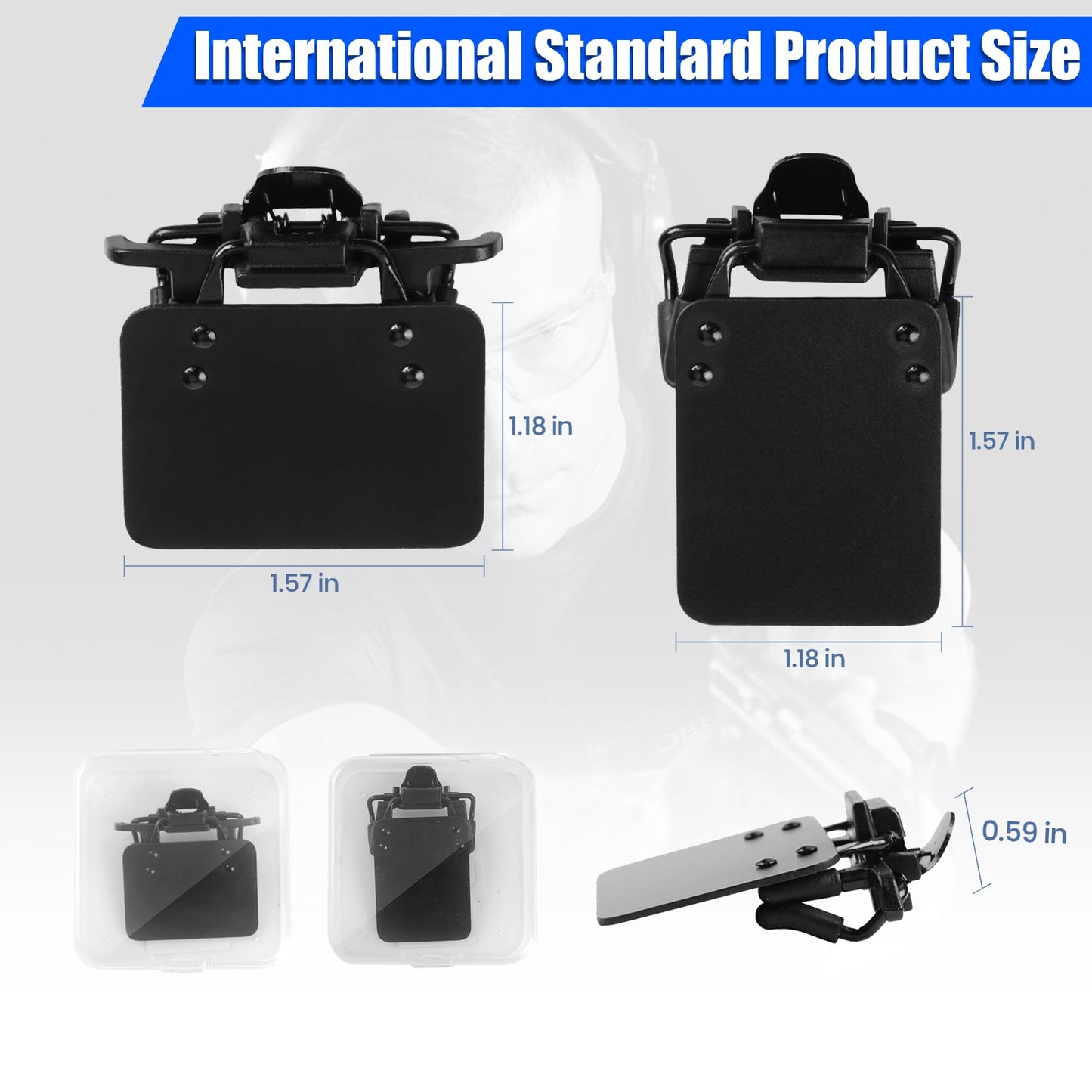 JORMIX 2 Packs Shooting Glasses Blinders International Standard Shooting Glasses Blinders Occluder Clip Patch Adjustable Angle Black