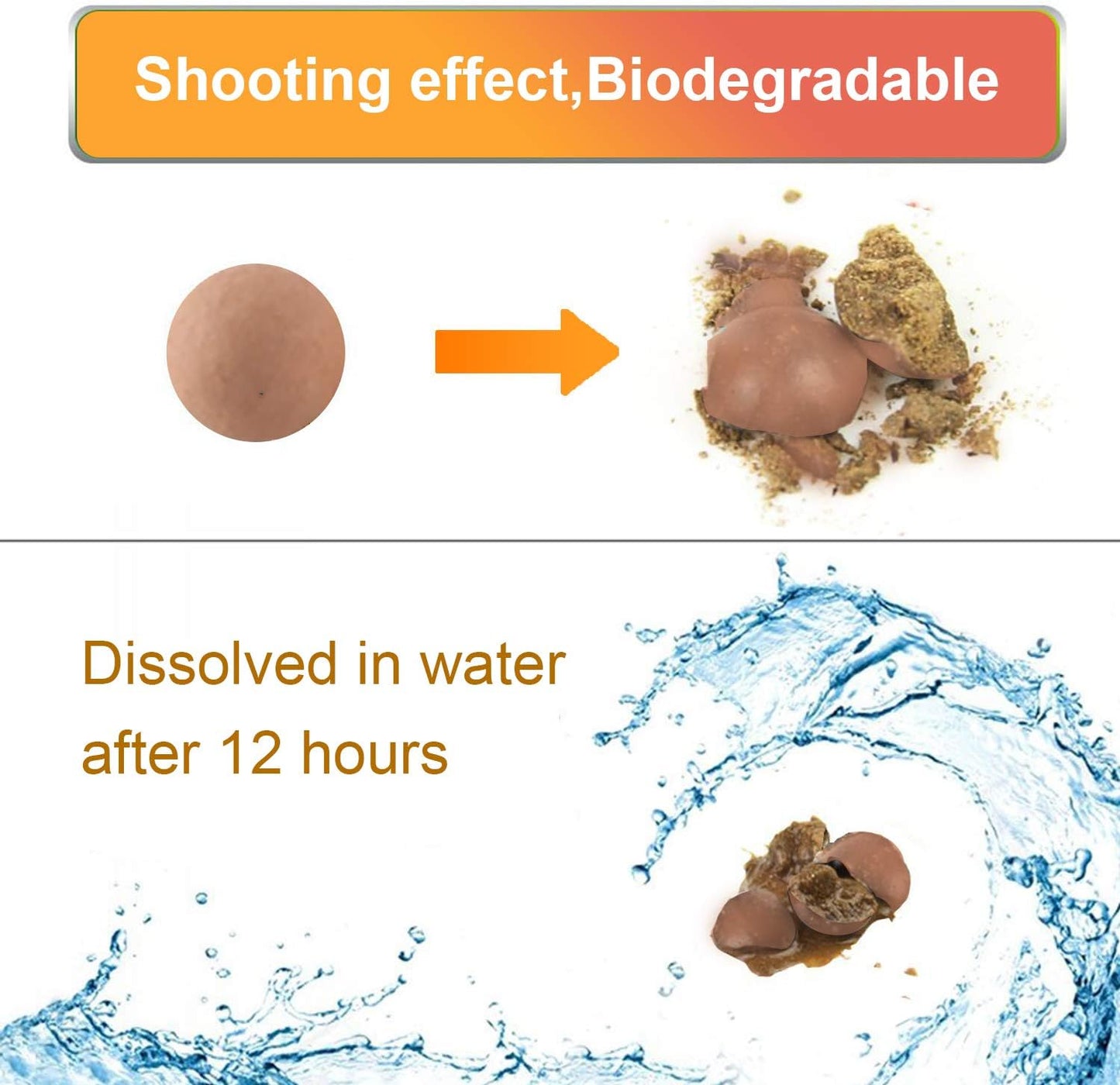 1500 Pieces Diameter 3/8" Slingshot Ammo Biodegradable Hard Clay Ball.