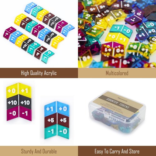 60Pcs Colorful MTG Buff Counter Tokens Magic Token Creature Stats or Loyalty Counters for MTG CCG Card Gaming Accessories