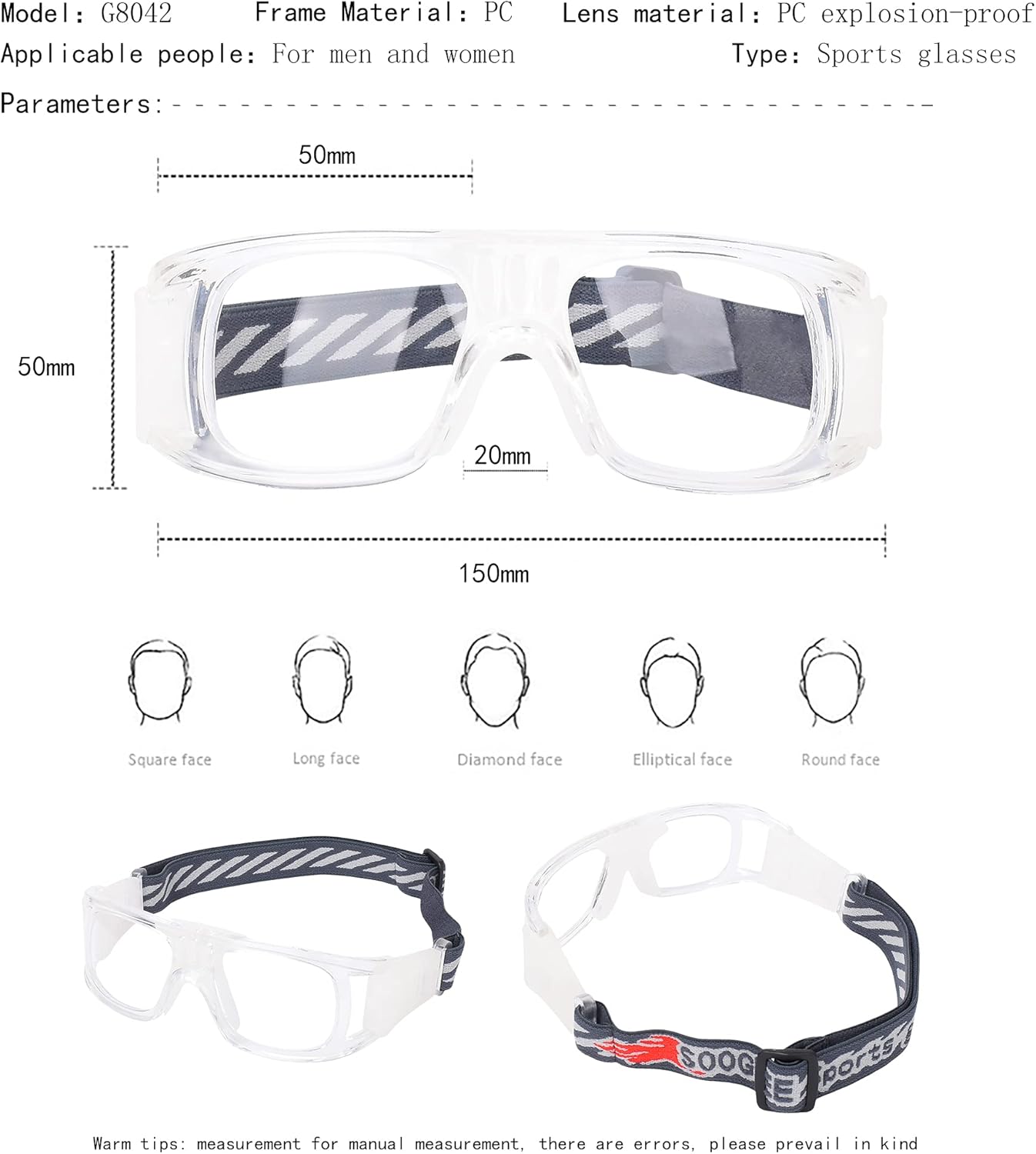 "N/A" Sports Goggles Glasses Men Racquetball Basketball Football Eyewear Protective Glasses Shock Collision Lens Replaceable