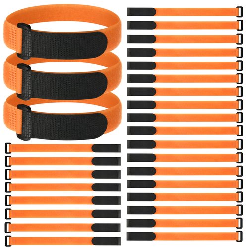 Cosmos 30 Pcs Soccer Goal Net Support Straps Attachment Strap Hook and Loop Fastening Ties for Holding Ball Placement Net to The Goal Posts Plant Trellis Support Ties for Outdoor Sport Soccer Training
