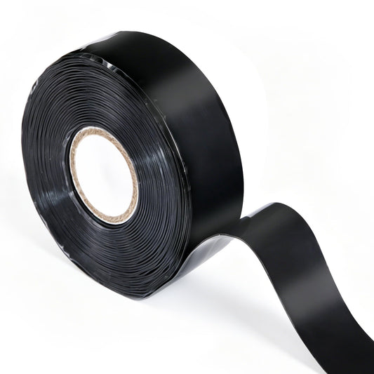 FOURGUN Self Fusing Silicone Tape Black 1" x 16.4FT Heavy Duty Waterproof Leak Proof Repair Tape for Plumbing Hose Pipeline Electrical Wrapping Emergency Seal for Hot/Cold Pipes & Tools