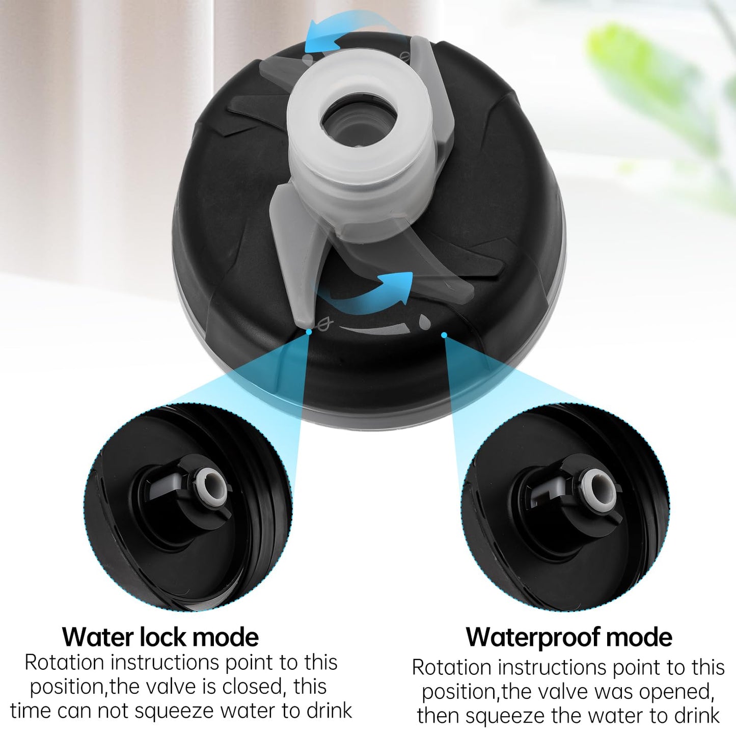 2 PCS Replacement Lid for CamelBak Podium, Lid Compatible with CamelBak Podium 24/21 oz, There is a water-locking function at the bottle cap, Leakproof, BPA-Free (Black)