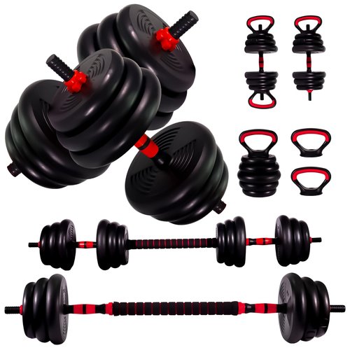 Webliew Adjustable Dumbbells Set - 20lbs Multi-Functional Fitness Set, Kettlebell & Barbell Patterns, Beginner Dumbbell Fitness