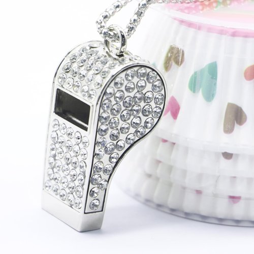 Draduo Whistle,Bling Whistle,Metal Crystal Rhinestone with Keychain for Coach/Referee/Training/Lifeguard/Teachers (Sliver)
