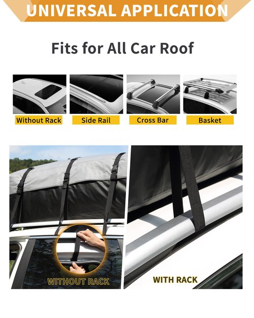 MCBD Rooftop Cargo Carrier Bag for Car, 40 Cubic Feet Large Waterproof Soft-Shell Roof Bag for All Vehicles SUV with/Without Roof Rack, Universal Car Top Luggage Storage Bag
