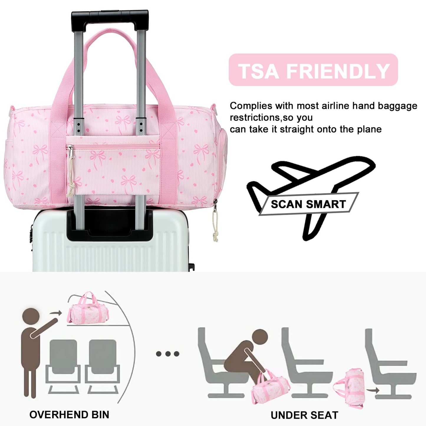 BLUBOON Duffle Bag Girls Kids Cute Gym Bag with Shoes Compartment & Wet Separation Waterproof Sports Overnight Travel Bag