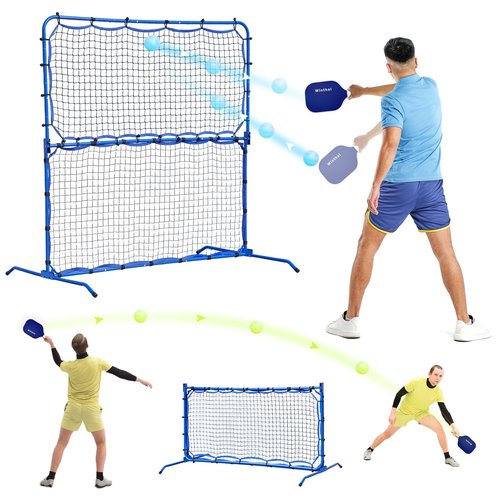 Pickleball Practice Rebounder Net for Dink Volley Solo Training Equipment Aid, 2in1 Mini Pickle Ball Net Portable Trainer for Outdoor Driveway Backyard and Indoor Garage, Easy Setup & Storage