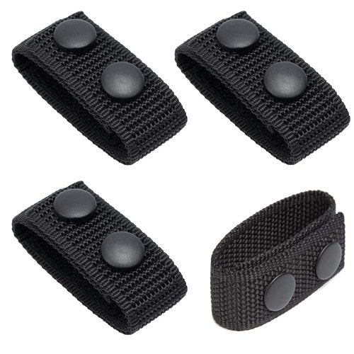 Starfa 4 PCS Nylon Duty Belt Keepers with Double Snaps,Universal Fit for 2" Wide Police,Security&Tactical Belts,Law Enforcement Gear&Duty Belt Accessories(Black)