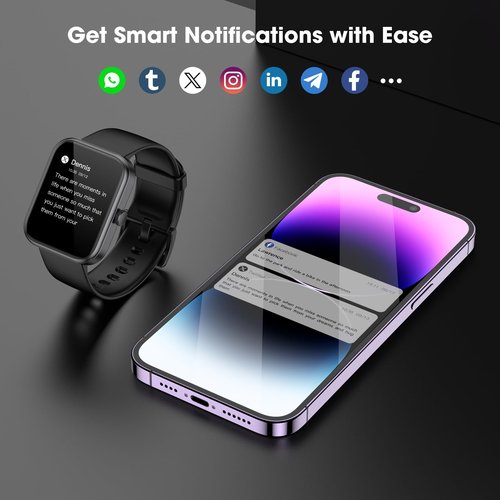 EURANS Smart Watch 45mm, AMOLED Fitness Watch with Heart Rate/Sleep Monitor Steps Calories Counter, IP68 Waterproof Activity Tracker Compatible with Android iOS
