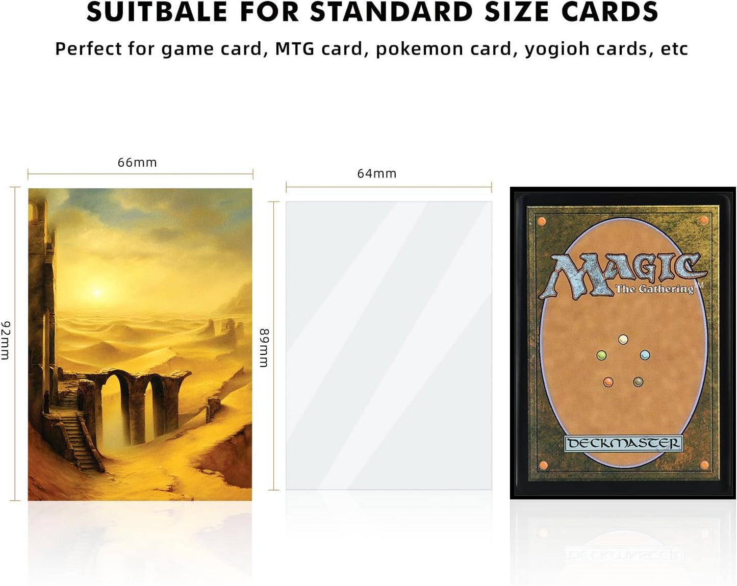 100 Card Sleeves for MTG with 100 Inner Sleeve, Textured Back Art Sleeves, Fit Standard Size Cards - Forest