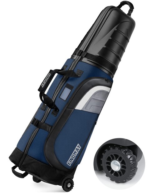 Findway Golf Travel Bags for Airlines with Wheels and ABS Hard Case Top, Protect Your Clubs, Waterproof 1680D Oxford Fabric and Oversize Tank Wheels, Lightweight and Easy to Maneuver