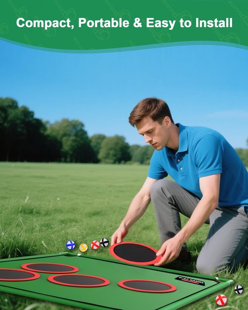 Golf Putting Game Set with 20 Sticky Golf Balls - Fun Outdoor Indoor Party backyard Golf Chipping Cornhole Games for Adults Family- Portable Yard Beach Golf Activity - Golf Clubs Are Not Included