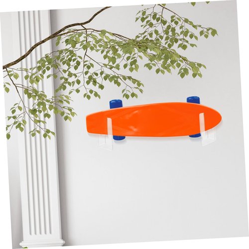 Toddmomy 1pair Clear Skateboard Wall Mount Rack Stylish and Horizontal Display Hanger for Room and Bedroom Storage