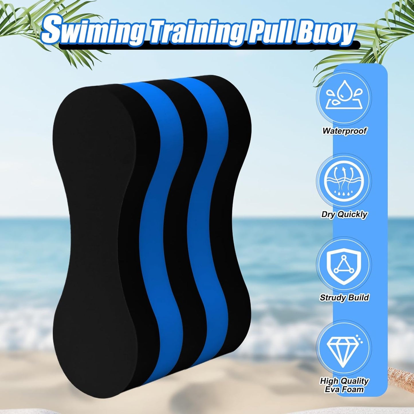 2 Pcs Swimming Kickboard Pull Buoy Set Training Aid Float Pull Buoy Leg Float Swimming Training Equipment Accessories for Hand Leg Adults Children Beginners Exercise Fitness