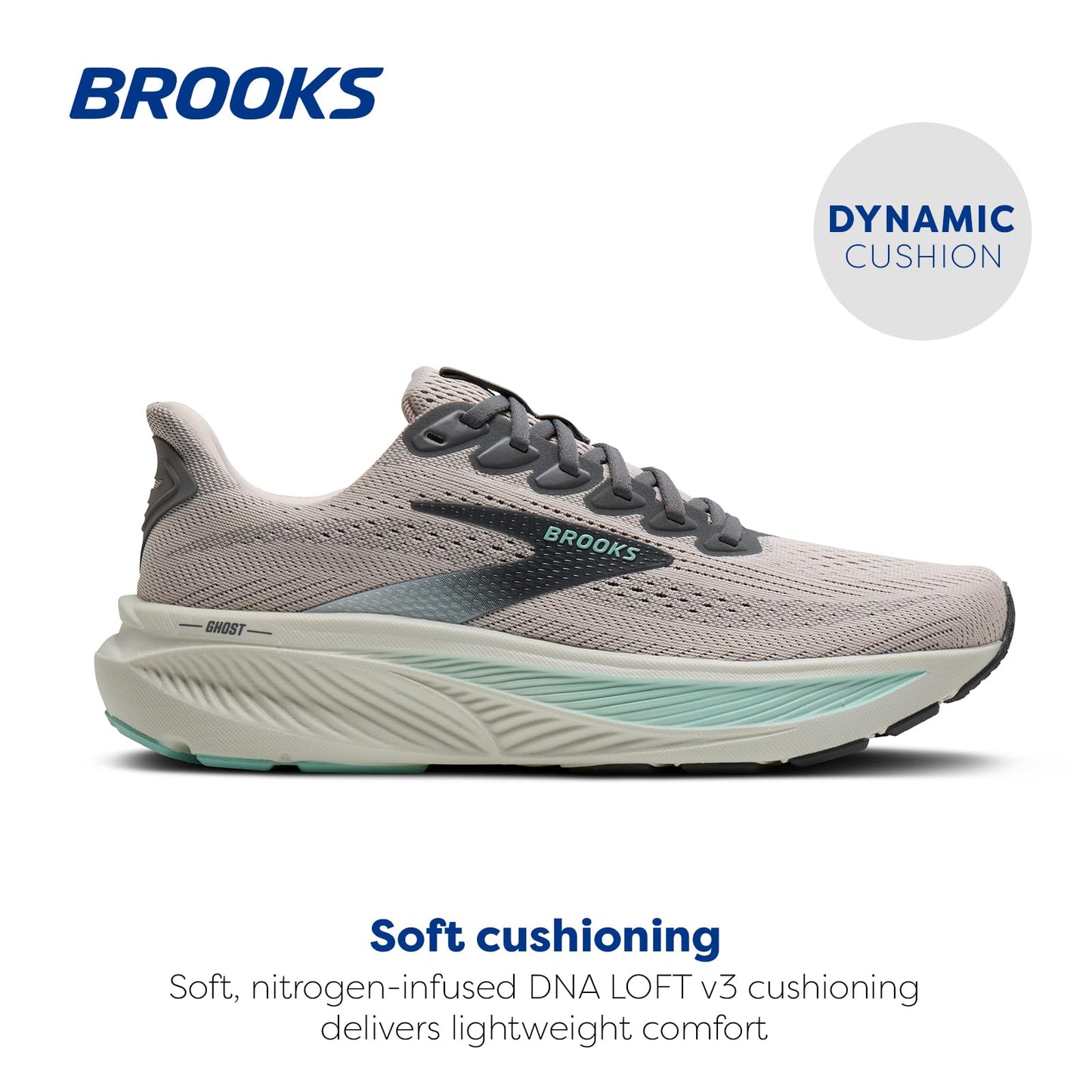 Brooks Women’s Ghost 17 Neutral Running Shoe - Mauve/Yucca/Bluewash - 7.5 Medium
