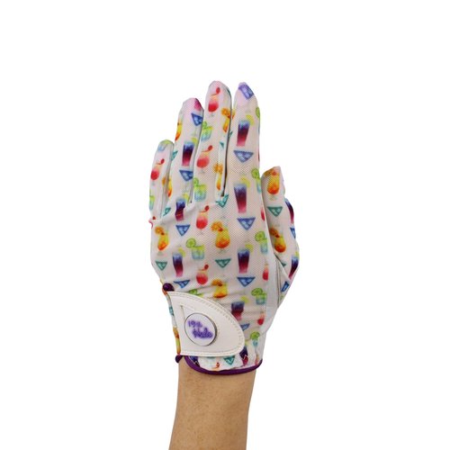 Hand Candy Golf Glove ??Premium Cabretta Leather ????9th Hole????Left Hand Women's Golf Glove with Matching Ball Marker (Large)