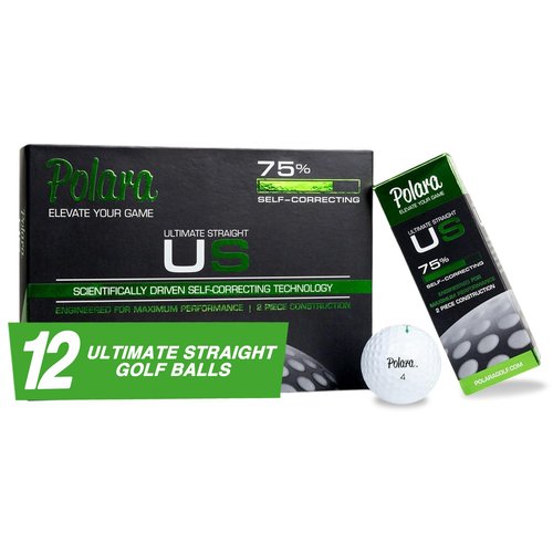 Polara Golf Ultimate Straight Self-Correcting Golf Balls ??Soft Feel, Anti-Slice & Hook Correction, Exceeds USGA Limits, Dimple Pattern, High-Performance Balls for Men & Women ??1 Dozen White