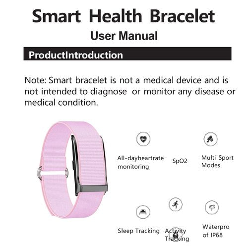 Smart Health Wristband for Men Women, Wearable Activity & Fitness Tracker with GPS, 100+ Sport Modes, Measuring Heart Rate, Health, Sleep, Stress, IP68 Waterproof Health Tracker with Free App, Pink