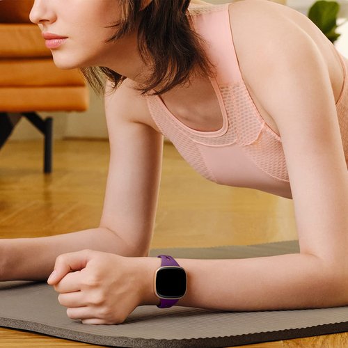 Ouwegaga Compatible with Fitbit Versa 4 Bands for Woman/Sense 2/Sense/Versa 3 Bands for Men,Soft Silicone Slim Sport Strap Compatible with Fitbit Versa 4/Sense 2/Sense/Versa 3 Smartwatch, 4 Pack Small