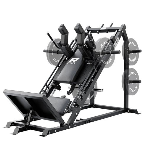 RitFit Gazelle Pro 3 in 1 Leg Press and Hack Squat Machine - High-Tensile Steel Leg Press Machine, 2000 lbs Capacity, Adjustable Angles, Hack Squat Machine with Weight Storage, Black (Black)