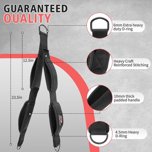 Seektop Tricep Rope Cable Attachment, Tricep Pull Down Attachment, Multi Workout Tricep Pull Down Rope for Triceps Push Downs, Bicep Curls,Crunches, Facepulls, Perfect for Professional Gym (Black)