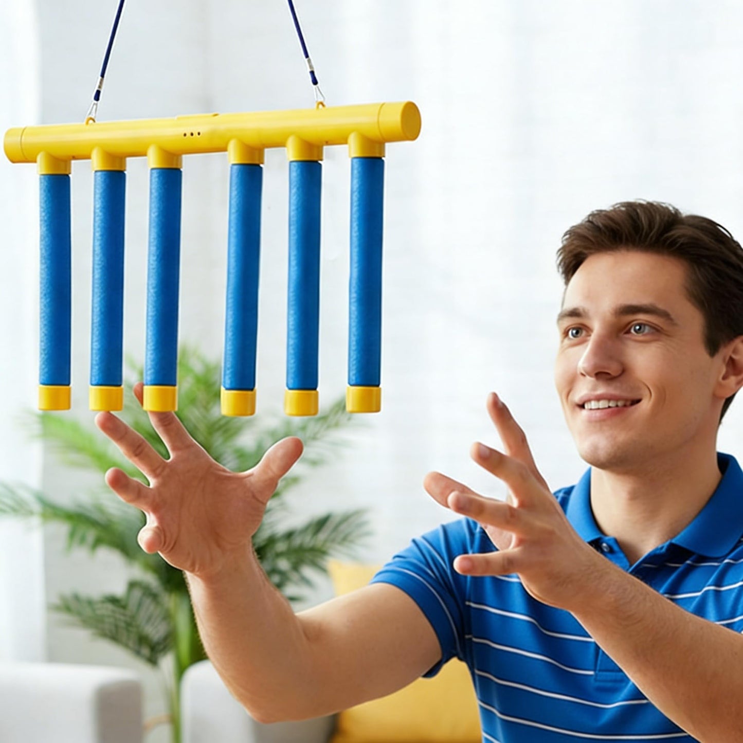 2026 New Reflex Sticks Rebounce Game,Reflex Drop Sticks Challenge Game,Falling Sticks Reaction Time Trainer with Adjustable Speed Modes for Home, Office & Team Activities (Yellow-Rechargeable)