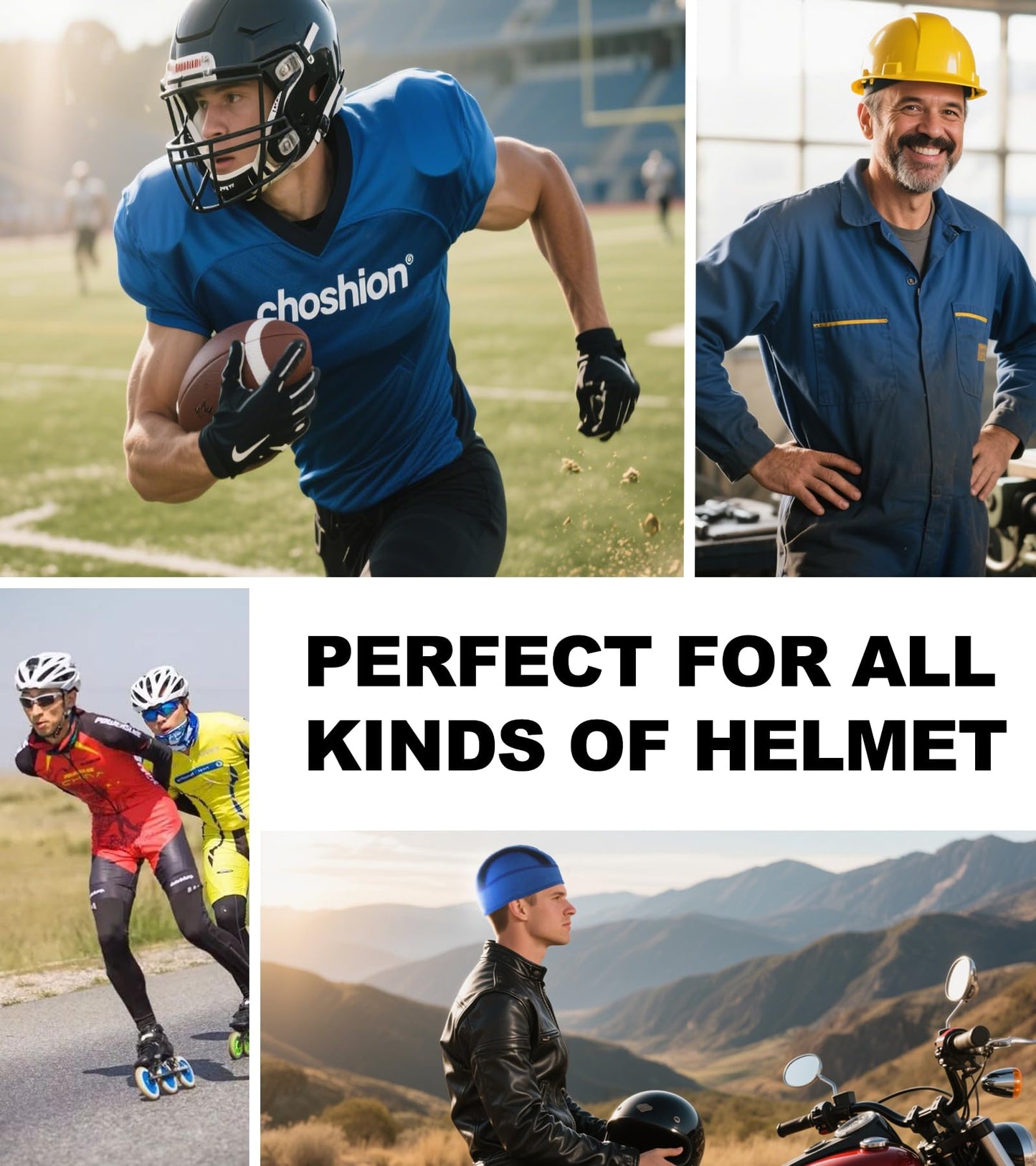 2 Pieces Skull Caps Helmet Liner for Men Women Cooling Cycling Hat Beanie for Running Fits Under Helmets