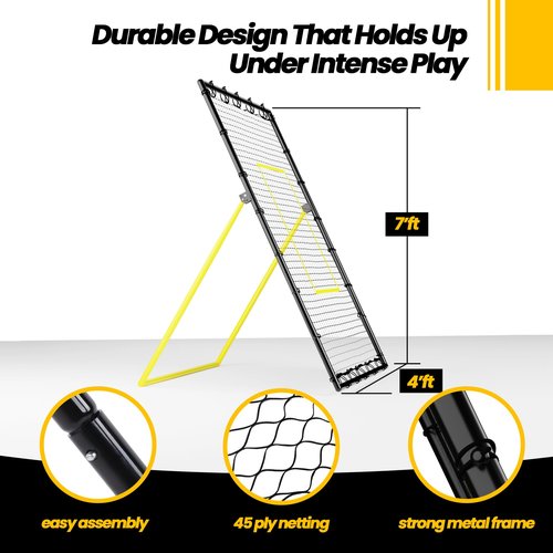 Apex Sports Adjustable Volleyball Rebounder Net 7x4 ft – Bounce Back Training Equipment with Angle Customization for Practicing Volleying, Bumping, Spiking – Durable & Portable with Travel Bag