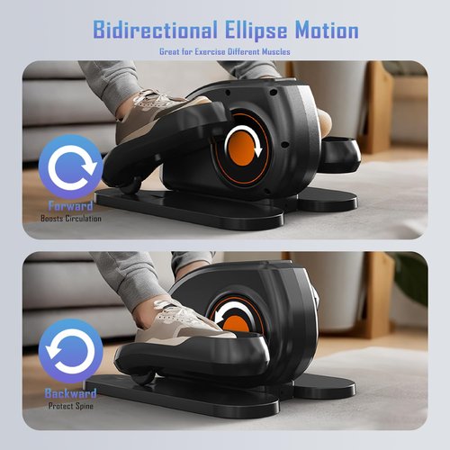 Under Desk Elliptical Machine, Ellipse Leg Exerciser for Seniors with Adjustable Speed, LED Display, Portable Fitness Solution for Home or Office Workouts
