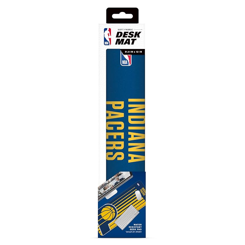 Indiana Pacers NBA Desk Mat 31.5 x 12in — Ultra-Soft Desk Pad with Non-Slip Backing